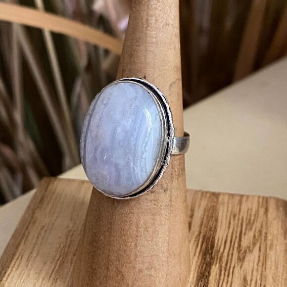 Sterling Silver Plated Gemstone Boho Ring Size 5.5 - Picture 2 of 6